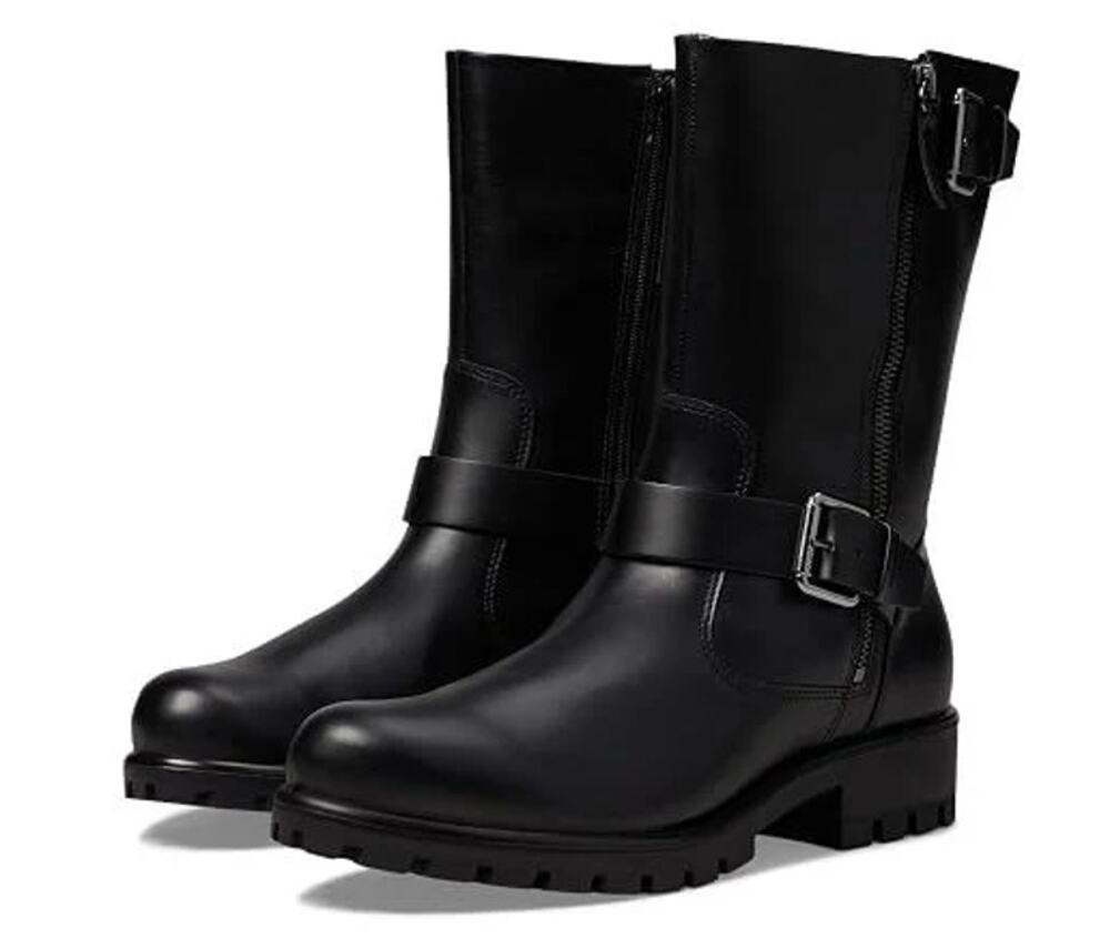 ECCO Womens Modtray Moto Mid Calf Boots EU 38 US 7-7.5 Black Leather NWOB